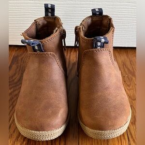 Cat & Jack Toddler Light Brown Faux Leather Zipper Dress Boots Size 6